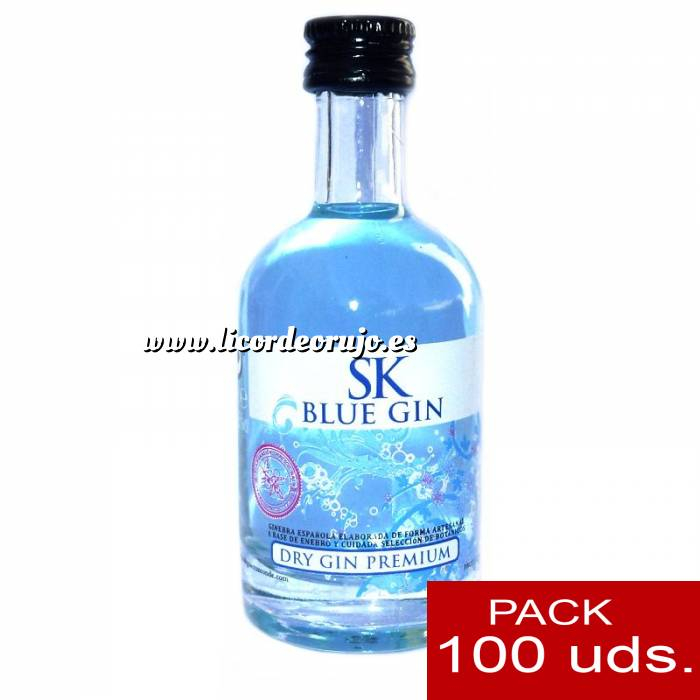 Imagen 1 Ginebra Ginebra SK Blue Dry Gin 5cl - CR CAJA DE 100 UDS