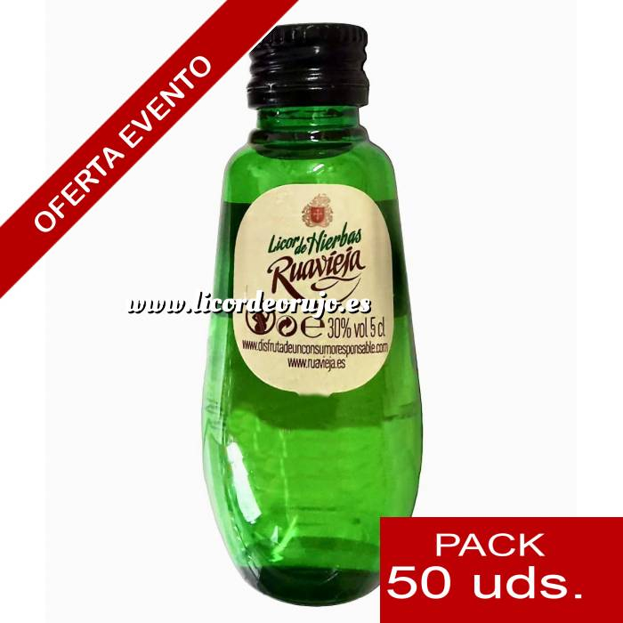 Imagen 2 Licor, Orujo, Cremas, Bebida Licor de hierbas Ruavieja 5cl - PL CAJA DE 50 UDS