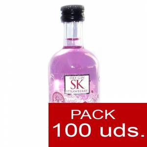 1 Ginebra - Ginebra SK Strawberry Dry Gin 5cl - CR CAJA DE 100 UDS